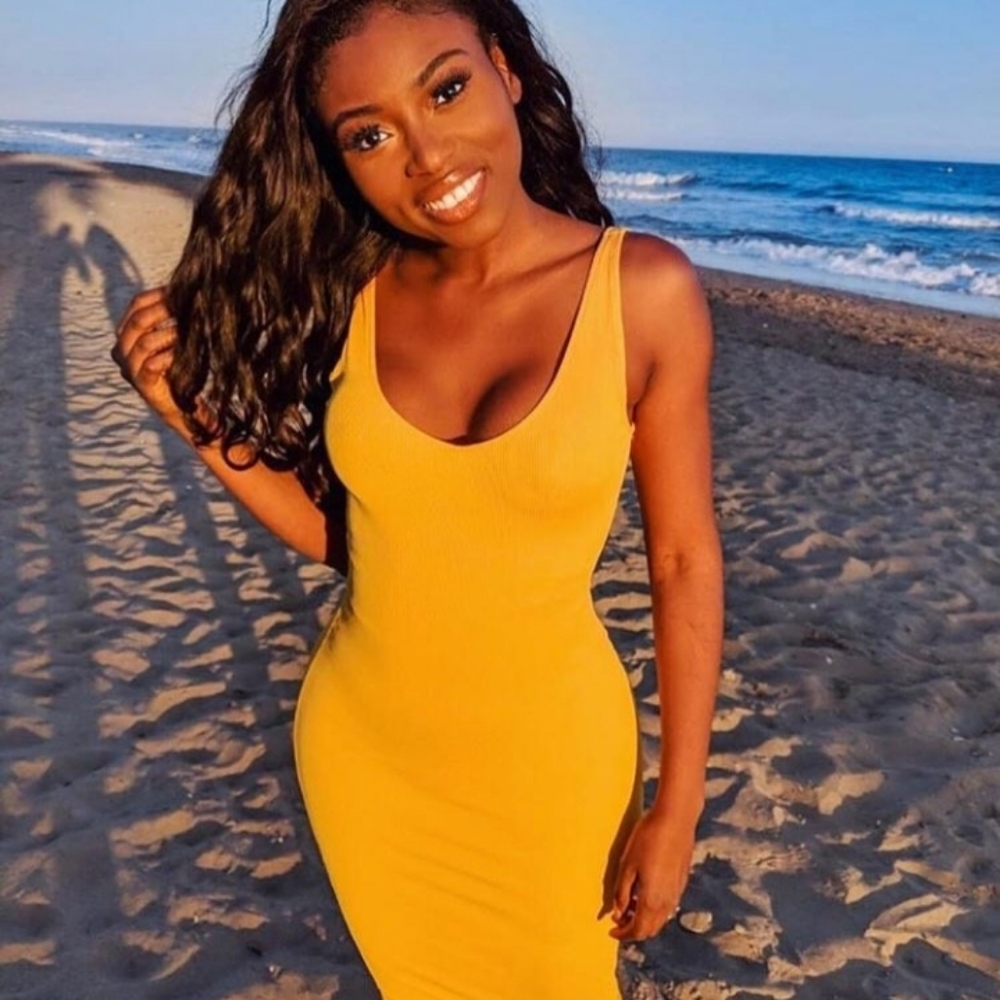 Forever 21 Yellow Midi Dress